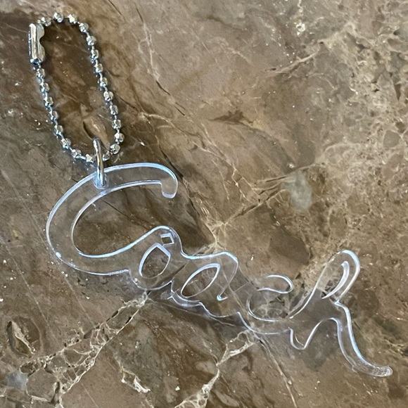 COACH Poppy Clear Acrylic Script Hangtag Replacement Charm - Picture 6 of 14